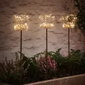 Lights4fun 3er Set Micro LED Solarleuchten Allium Blume 51cm Solar Stableuchten Draht Solar Garten Fackel Balkon Solarlampen für Außen Solarlampe für Garten Solarlampe Balkon