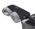 Handmuff für Kinderwagen Große Muff Handwärmer mit Kunstfell Handschuhe für Buggy Kinderwagenmuff (MD4 Grau)