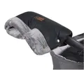 BabyLux Handmuffe BABYLUX Handmuff für Kinderwagen Handwärmer mit Kunstfell Handschuhe, MD4 Grau