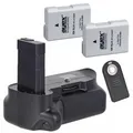 ayex Batteriegriff für Nikon D5300 D3200 D3300 D3300+2x EN-EL14 Akku Hochformat