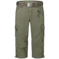 TIMEZONE Cargoshorts Cargo mit Gürtel und Design Taschen Loose MilesTZ Short grün 33W