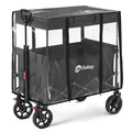 Sekey Bollerwagen Bollerwagen Regenschutz für Bollerwagen Faltbar mit Dach, Hochwertiger Reißverschluss, Hornverschluss, umweltfreundliches EVA., 75*50*65 CM