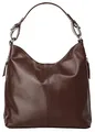 Samantha Look Handtasche Echt Leder Damen 017580 Made in Italy, elegante Schultertasche, Umhängetasche aus Leder