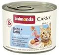 animonda Carny Katzen Nassfutter Huhn + Lachs (6 x 200g), getreidefreies Katzen Nassfutter ohne Zucker, mit frischen fleischigen Zutaten