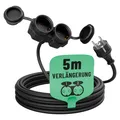 greate 2-fach Verlängerungskabel 5 Meter robust für draußen - wasserfest Kabel