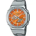 CASIO G-SHOCK Chronograph GM-2110D-4AER, Quarzuhr Armbanduhr,Herren,digital,bis 20bar wasserd.,Edelstahlarmband orange