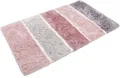 Homie Living Badematte Rio Marina, Höhe 30 mm, rutschhemmend beschichtet, fußbodenheizungsgeeignet, schnell trocknend, Polyester, rechteckig, flauschiger Badteppich, modern gestreift, waschbar, Badezimmerteppich