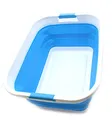 SAMMART 41L Collapsible Plastic Laundry Basket - Foldable Pop Up Storage Container/Organizer - Portable Washing Tub - Space Saving Hamper/Basket (Himmelblau)