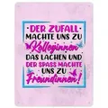 speecheese Metallschild Der Zufall machte uns zu Kolleginnen Metallschild XL in 21x28 cm mit 28 x 21 cm | 21 cm x 28 cm