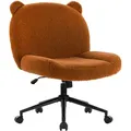 Iwmh Bürostuhl Mit Rollen, Süß Drehstuhl Mit Rollen, Ergonomisch Computerstuhl, Höhenverstellbar - Braun