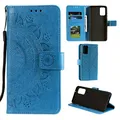 CoverKingz Handy Cover kompatibel mit Huawei P40 - Handyschutz mit Kartenfach Klapphülle – Bookcase Hülle aufklappbar Motiv Mandala Blau