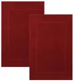 Betz Badvorleger Premium 50x70 cm 2er Set – Badematten aus 100% Baumwolle, ca. 650 g/m², Oeko-TEX® Standard 100, saugstark & weich Farbe rubinrot