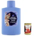 3x PAGLIERI Felce Azzurra Talco Classico Körperpuder Talkpuder Talkum 200g dose + Italian Gourmet polpa 400g