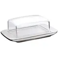 WMF Butterdose Loft, Klar, Edelstahl, Metall, Kunststoff, Uni, 9x18 cm, Küchenzubehör, Vorratsbehälter, Butterdosen