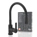 EISL Flexo Schwarz Flexible Spültischarmatur, biegsamer Wasserhahn für die Küche schwarz, hoher Auslauf mit Soft-Touch-Schlauch, 360 Grad schwenkbar, Wasserhahn Küche flexibel, NI186FLBL