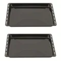 ICQN Backblech Set 445 × 375 × 25 mm, Kompatibel mit Bauknecht, Indesit, Whirlpool-Gruppe & Algor, Emaillierte Standard-Backbleche für Backofen & Herd