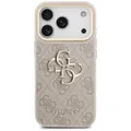 Guess iPhone 17 Pro Max Hülle Case Cover Big 4G Classic Logo Gold Frame pink