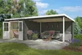 Gartenhaus Blockhaus  Pultdach 28 mm St Louis grün 701x312 cm Lasita