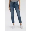 Herrlicher 7/8-Jeans Shyra Cropped Denim Comfort mit halb verdeckter Knopfleiste blau 28
