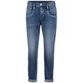 Herrlicher Regular-fit-Jeans 5318-D9705, Shyra Cropped Jeans Comfort mit Knopfleiste halb verdeckte Knopfleiste blau 28