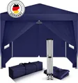 Kronenburg Faltpavillon 2x2m - Wasserfest, UV-Schutz 50+, 4 Seitenteile, blau