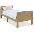 Homestyle4u Holzbett, Braun, Holz, Kiefer, 100x200 cm, Schlafzimmer, Betten
