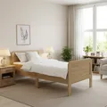 Komfortbett 100x200 cm Seniorenbett Holzbett höhenverstellbar Eiche Homestyle4u