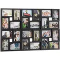 Relaxdays Bilderrahmen Collage Kunststoff Schwarz 24 Bilder 57 cm x 86 cm x 3 cm 1,7 kg