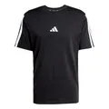 adidas Men's Essentials Three Stripes Single Jersey Tee, Black/White, S