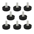 sourcing map 8 Stück Verstellbare Möbelfüße kleine Stellfüße Nivellierfuß Tischgleiter M6（5.8mm） x 15 mm Gewinde Schwarz