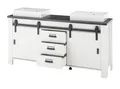Furn.Design Doppelwaschtisch Stove (in weiß Pinie inkl. 2x Waschbecken, Breite 164 cm), mit 2 Schiebetüren und Soft-Close