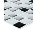 Mosafil Mosaikfliesen Mosaikfliesen Vinyl Schwarz Weiss Mix 4er Pack, Vinyl 25.500x25.500, weiß-schwarz-grau, Verlegung Fliese auf Fliese geeignet - Kein Fliesenkleber erforderlich