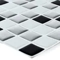 Mosaikfliesen Vinyl Selbstklebend Schwarz Weiss Mix Wanddeko Wand Design Küche