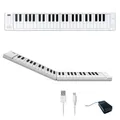 BLACKSTAR Zusammenklappbares, tragbares Klavier von Blackstar | 49 Tasten mit eingebautem USB-Akku und MIDI über USB 128 Klänge Klaviertastatur 1,01kg, 39cm, BA203012