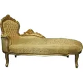 Casa Padrino Barock Chaiselongue Gold Muster / Gold - Barock Möbel