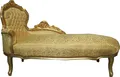 Casa Padrino Barock Chaiselongue Gold Muster / Gold - Barock Möbel Liege Sofa