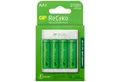 GP Batteries USB Akku-Ladegerät AA / AAA + 4x AA-Akku ReCyko Akku-Set Mignon 2100 mAh (1,2 V, 5 St), Kompakt Lader E411 + 4x AA 2100mAh Mignon LR06 LR6 Batterie Accu