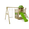 FATMOOSE Spielturm Stelzenhaus JazzyJungle mit Schaukel, Spielhaus & Rutsche
