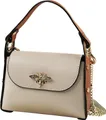 Toscanto Umhängetasche Toscanto Tasche beige tan Leder (Umhängetasche), Damen Umhängetasche Leder, beige, tan ca. 19cm x ca. 14cm