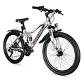 Bergsteiger Broome 26 Zoll Kinderfahrrad, 21 Gang-Schaltung, StVZO, Mountainbike mit Vollfederung, Scheibenbremsen & Dynamo-Licht, geeignet für 8, 9, 10, 11, 12, 13 Jahre, Jungen & Mädchen