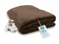 ZOLLNER Kuscheldecke flauschig in 150x200 cm - weiche und langlebige Sofadecke in braun - waschbar bis 40°C - Mischgewebe - mit elegantem Einfassband - Hotelqualität - Oeko Tex® Zertifiziert