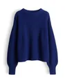 someday Damen Pullover | Tellina Texture Regular Strickpullover im Baumwollmix Electric Blue, 42