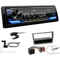 JVC KD-X472DBT 1-DIN Digital Autoradio mit Bluetooth DAB+ inkl. Einbauset für Opel Corsa C 2000-2004 aluminium