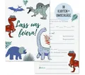 Things of Happiness Einladungskarten 10 Kindergeburtstag Einladungen inkl. Umschläge Tiere Feuerwehr, Dinosaurier Safari Reh Dschungel