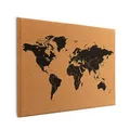 ALLboards Korktafel WELTKARTE, rahmenlos, 60×40 cm Korktafel Korkwand Pinnwand Kork