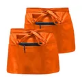 2 Pack Taillen Schürze, Vorbinder Schürze Wasserdicht, Schürze kurz staubdicht, Halbe Schürze mit 3 Taschen, Schürze Kochen für Damen & Herren, Chef, Bäcker, Servers, Kellner, Handwerker (Orange)