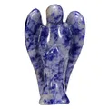 Morella Edelstein Sodalith Engel Glücksbringer Schutzengel zum Mitnehmen 3,5 cm in Samtbeutel