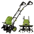 Motorhacke 24 Hackmesser 45cm breit 22 cm tief 1500W Bodenhacke Transporträder klappbar Tragegriff