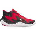 Under Armour Unisex JET 25, Basketball Schuh für Kinder, gut gepolsterte Sportschuhe, atmungsaktiver und leichter Turnschuh für Mädchen und Jungs,Red / Black / White,42