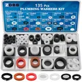 ZDBB 135 PCS Sanitär-Gummi Unterlegscheiben Assorted Kit und flache Silikondichtung Sortiment Set für Wasserhahn Dusche Kopf Unterlegscheiben Gartenschlauch Rohrdichtungen zu ersetzen